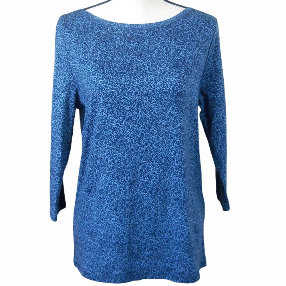 M&S Collection Top Size 12 Blue Long Sleeve Pullover